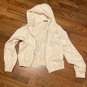 Brandy Melville zipper jacket in tan color. OS
